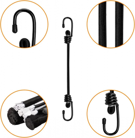 Coarda elastica pentru prindere, fixare, legare cu cleme-set 12 buc [4]