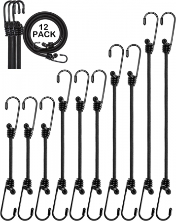 Accesorii echipamente pentru transport si ridicat - Coarda elastica pentru prindere, fixare, legare cu cleme-set 12 buc
