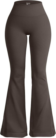 Pantaloni dama - Pantaloni kaki Evazați Damă cu Talie Înaltă, Ribbed, elastici, XL