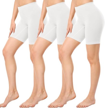 IMBRACAMINTE - Colanti elastici scurti pentru sport femei, albi M, set 3 bucati