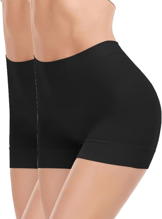 Pantaloni dama - Colanti elastici scurti pentru sport femei, negri, 2 bucati  S