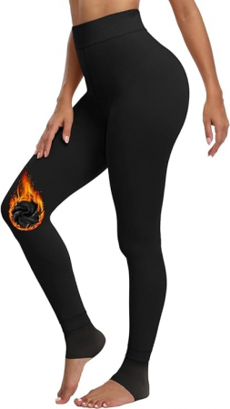 Pantaloni dama - Colanti termici pentru femei, elastici, negri, marime universala
