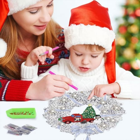 Coroana cu instalatie LED pentru ornat cu diamante 5D DIY [4]