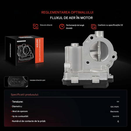 Corp clapetă accelerație 04C133062D, 6 pini, acționare electrică, pentru motoare 1.0 benzină, VW, Seat, Skoda [4]