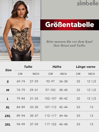 Corset Damă Overbust, cu Balene și Șiret Reglabil, Stil Vintage Renaissance, 2XL [4]