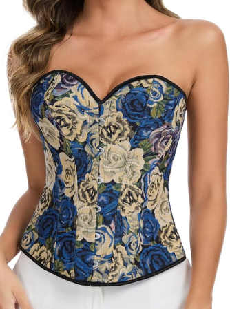 Bluze dama - Corset Damă Overbust, cu Balene și Șiret Reglabil, Stil Vintage Renaissance, 2XL