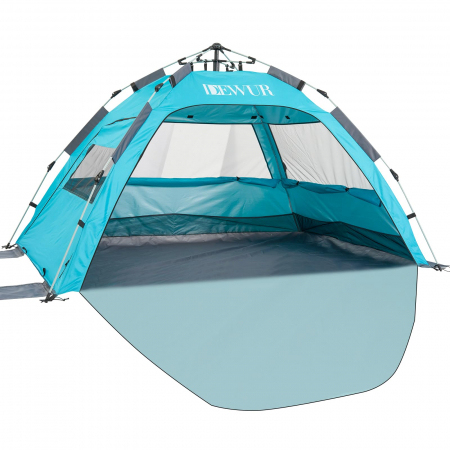 Corturi camping - Cort de plaja cu deschidere automata pentru 3-4 persoane, albastru RESIGILAT