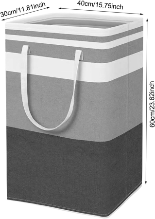 Cosuri de rufe 2x75 L pliabile, negru cu gri, 60 x 40 x 30 cm [1]