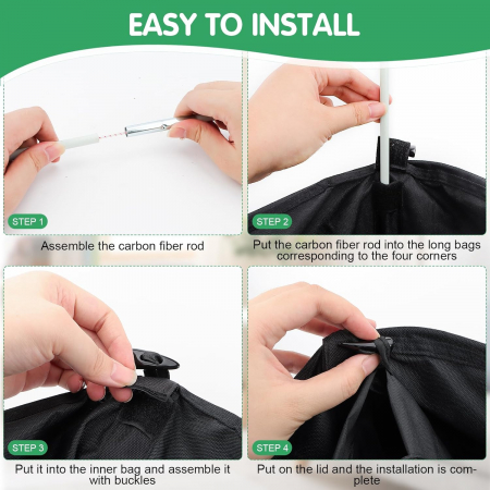 Cos pliabil pentru reciclare selectiva 100L negru [3]