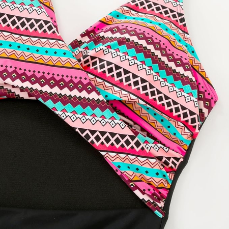 Costum negru/model de baie dintr-o bucata pentru femei, elastic, cu uscare rapida, 3XL [5]