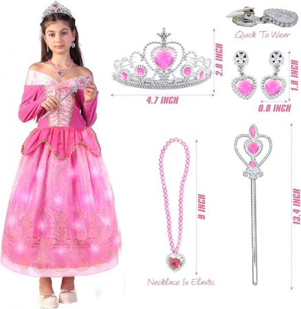 Costum carnaval cu leduri printesa Roz 3-4 ANI [1]