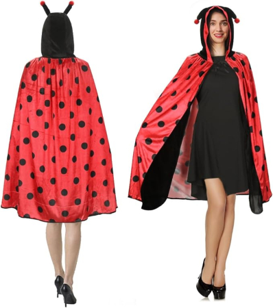 Costum carnaval pentru fete sau femei, tip pelerina, buburuza 130 cm [1]