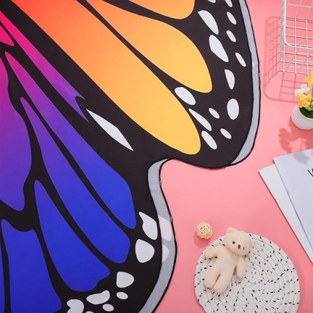 Costum carnaval pentru fete sau femei, tip pelerina, aripi multicolore de fluture [6]