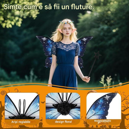 Costum de zână cu urechi de elf, bandă și baghete [3]