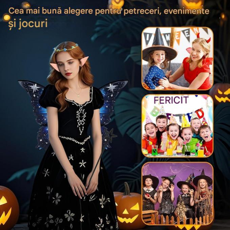 Costum de zână cu urechi de elf, bandă și baghete [2]