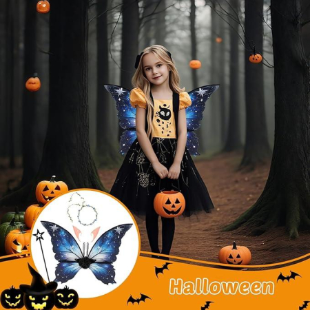 Costum de zână cu urechi de elf, bandă și baghete [6]