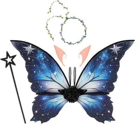 COSTUME COPII - Costum de zână cu urechi de elf, bandă și baghete