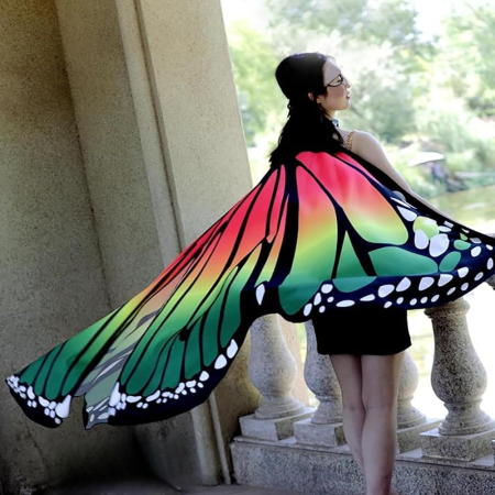 Costum carnaval pentru fete sau femei, tip pelerina, aripi de fluture [5]