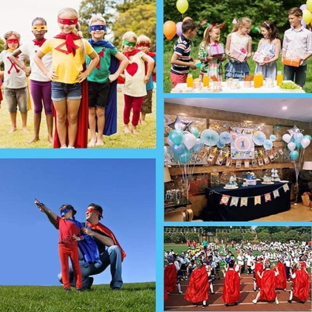 Costum de supererou, pelerine și măști pentru copii de la 3 la 9 ani, 2 seturi [4]