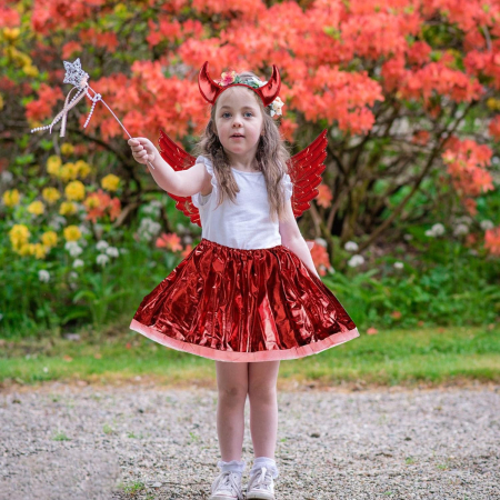 Costum carnaval pentru fetite, diavolita rosie, 3-8 ani [6]