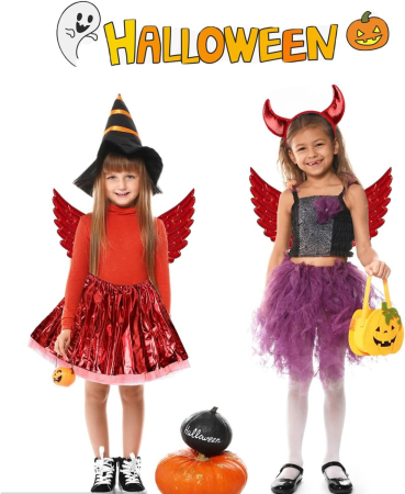 Costum carnaval pentru fetite, diavolita rosie, 3-8 ani [4]