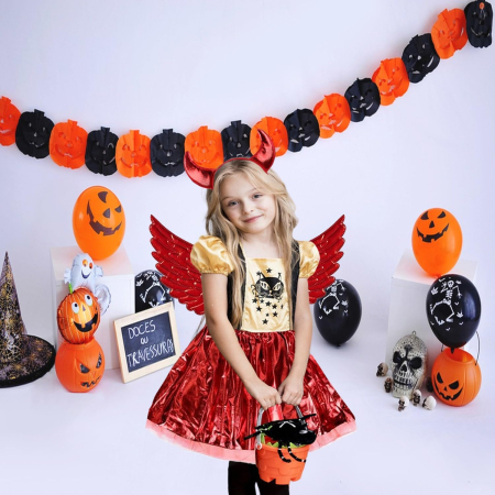 Costum carnaval pentru fetite, diavolita rosie, 3-8 ani [3]