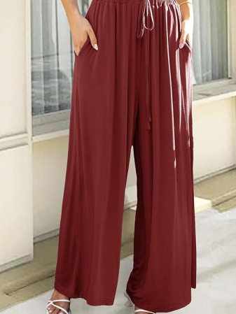 Costum casual pentru femei, subtire, respirabil, rosu XL [6]