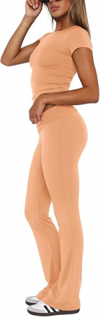 Costum casual pentru femei, ideal iesiri sau antrenamente, 2 piese crem XL [1]