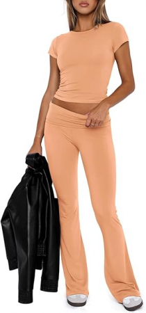 Costum casual pentru femei, ideal iesiri sau antrenamente, 2 piese crem XL [3]