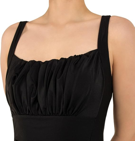 Costum de Baie negru Damă Întreg, Negru, Drapat, Efect Modelator, Uscare Rapidă, M [4]