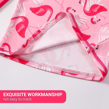 Costum de baie din 2 bucati pentru fete, roz cu model 120 cm [3]