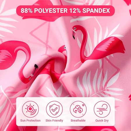 Costum de baie din 2 bucati pentru fete, roz cu model 120 cm [1]