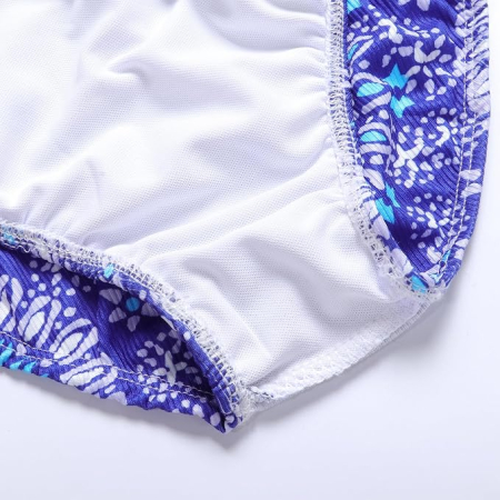 Costum de baie din 3 piese pentru fete, albastru cu model 130 cm [4]