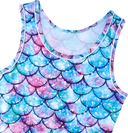 Costum de baie din 3 piese pentru fete, albastru cu model 140 cm [2]