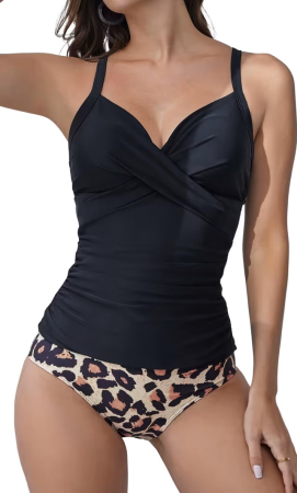 COSTUME BAIE FEMEI - Costum de baie din 2 bucati pentru femei, top negru si slip inalt, S