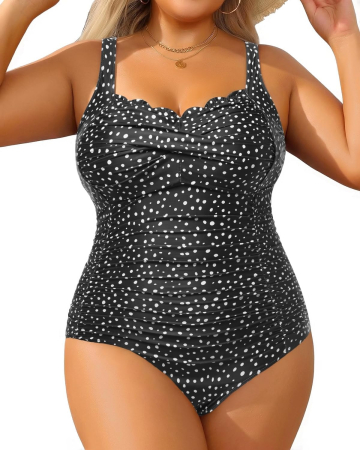 COSTUME BAIE FEMEI - Costum de Baie Întreg Damă Plus Size – Nina Carter, Talie cu Efect Modelator, Bretele Ajustabile, XL / 42