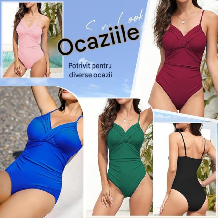 Costum de baie dintr-o bucata pentru femei, negru S [2]