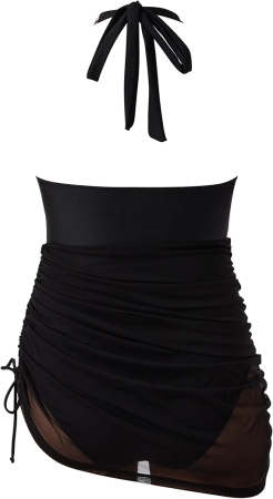 Costum de baie dintr-o bucata pentru femei, negru/crem M [2]