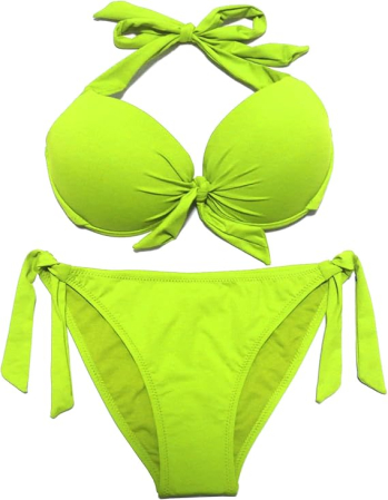Costum de baie femei din 2 piese ajustabile galben XL [2]