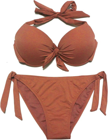 Costum de baie femei din 2 piese kaki 2XL [2]
