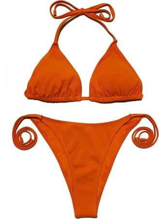Costum de baie femei din 2 piese portocaliu L [4]
