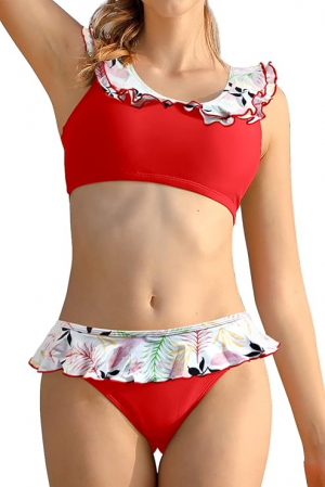 COSTUME BAIE FEMEI - Costum de baie femei din 2 piese rosu M