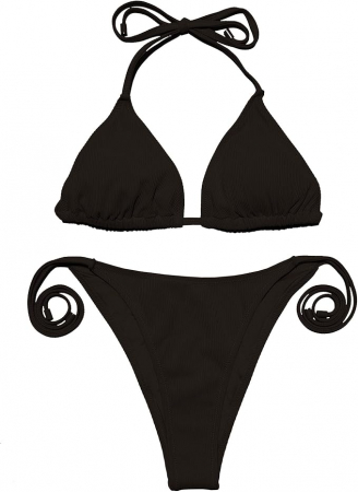 Costum de baie femei din 2 piese negru L [4]