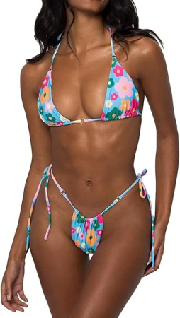 COSTUME BAIE FEMEI - Costum de baie din 2 piese pentru femei, model floral M