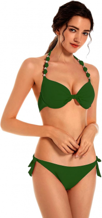 Costum de baie femei din 2 piese verde L [1]
