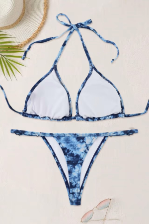 Costum de baie femei din 2 piese albastru L [1]