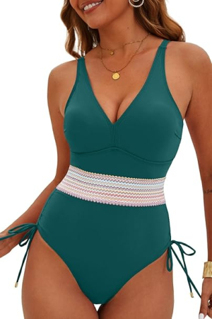 COSTUME BAIE FEMEI - Costum de baie femei dintr-o bucata, cu control al abdomenului,  verde S