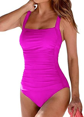 COSTUME BAIE FEMEI - Costum de baie femei dintr-o bucata, cu control al abdomenului,  Roz 2XL