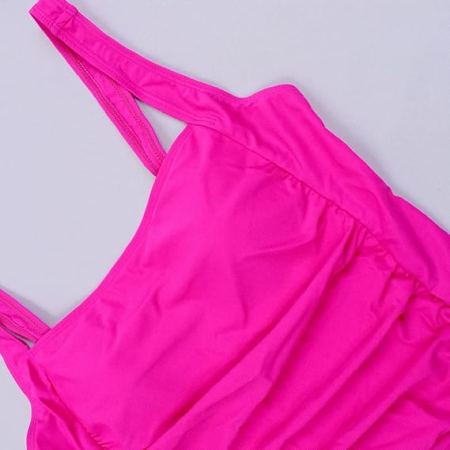 Costum de baie femei dintr-o bucata, cu control al abdomenului,  Roz S [4]