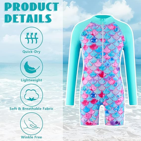 Costum de baie fete dintr-o bucata, maneci lungi, protectie UV, 140 [2]